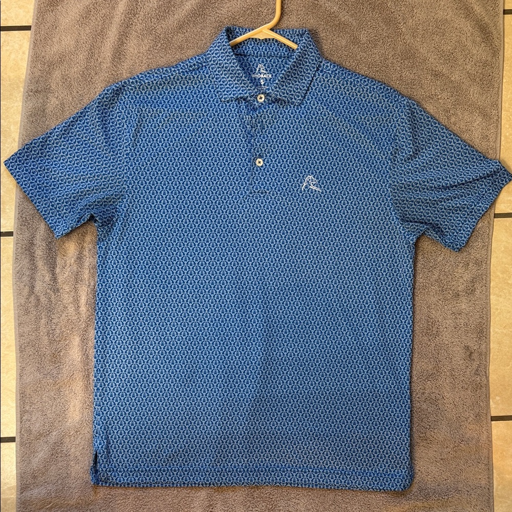 Rhoback Patterned Blue Polo Shirt